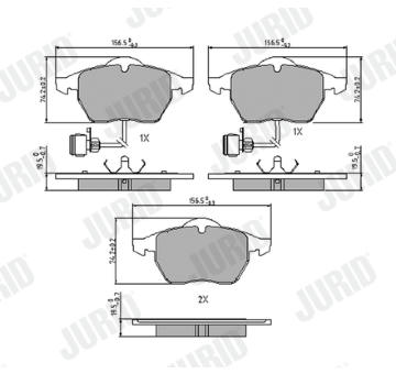 Sada brzdových destiček, kotoučová brzda JURID 571512J