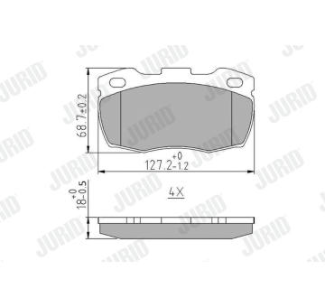 Sada brzdových destiček, kotoučová brzda JURID 571827J