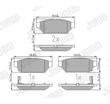 Sada brzdových destiček, kotoučová brzda JURID 571943J