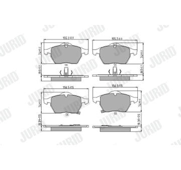 Sada brzdových destiček, kotoučová brzda JURID 571997J