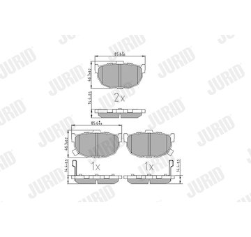Sada brzdových destiček, kotoučová brzda JURID 572127J