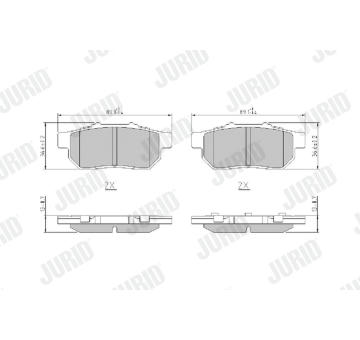 Sada brzdových destiček, kotoučová brzda JURID 572134J