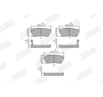 Sada brzdových destiček, kotoučová brzda JURID 572166J