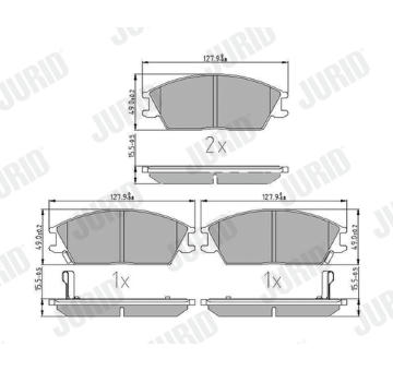 Sada brzdových destiček, kotoučová brzda JURID 572268J