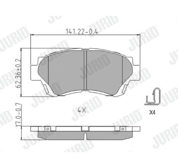 Sada brzdových destiček, kotoučová brzda JURID 572392J