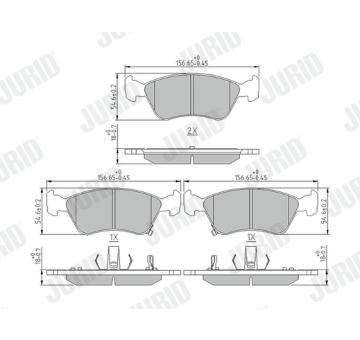 Sada brzdových destiček, kotoučová brzda JURID 572400J