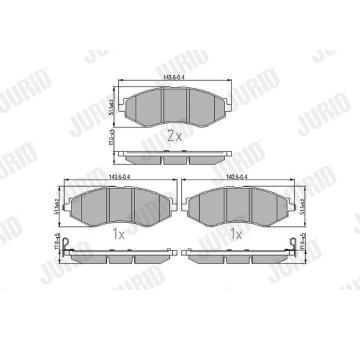 Sada brzdových destiček, kotoučová brzda JURID 572407J