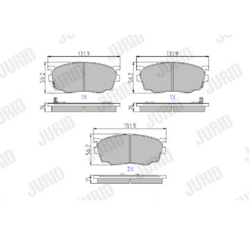 Sada brzdových destiček, kotoučová brzda JURID 572444J