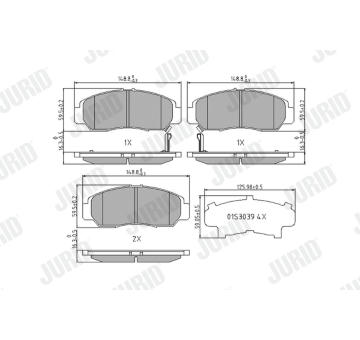 Sada brzdových destiček, kotoučová brzda JURID 572449J