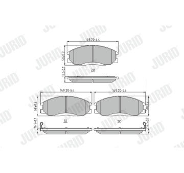 Sada brzdových destiček, kotoučová brzda JURID 572453J