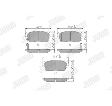 Sada brzdových destiček, kotoučová brzda JURID 572471J