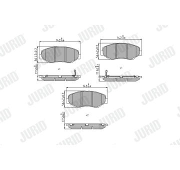 Sada brzdových destiček, kotoučová brzda JURID 572504J