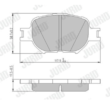 Sada brzdových destiček, kotoučová brzda JURID 572517J