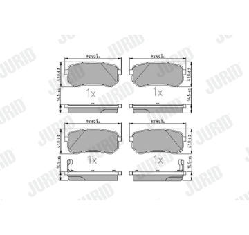 Sada brzdových destiček, kotoučová brzda JURID 572527J