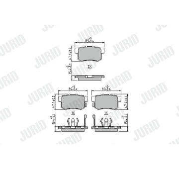 Sada brzdových destiček, kotoučová brzda JURID 572544J