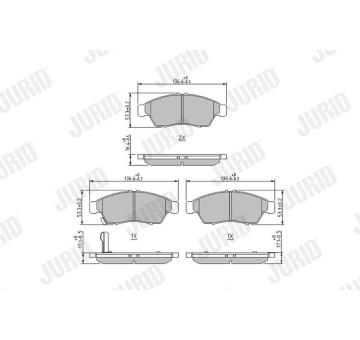 Sada brzdových destiček, kotoučová brzda JURID 572545J