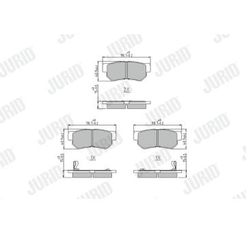 Sada brzdových destiček, kotoučová brzda JURID 572557J