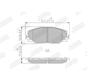Sada brzdových destiček, kotoučová brzda JURID 572569J