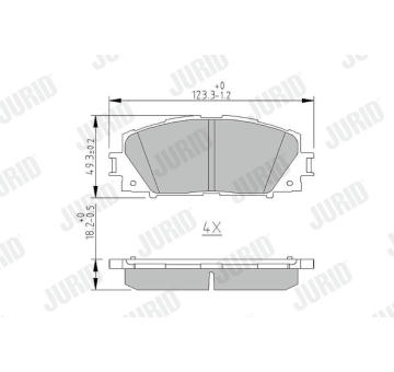 Sada brzdových destiček, kotoučová brzda JURID 572578J
