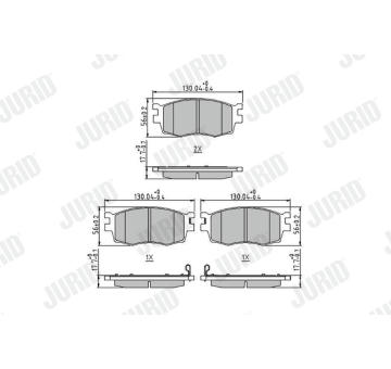 Sada brzdových destiček, kotoučová brzda JURID 572593J