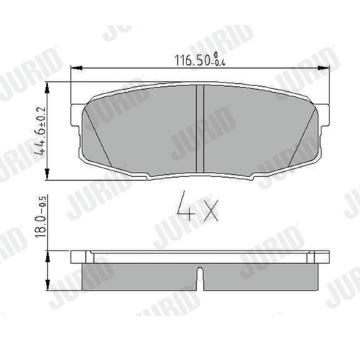 Sada brzdových destiček, kotoučová brzda JURID 572597J
