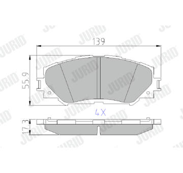 Sada brzdových destiček, kotoučová brzda JURID 572598J