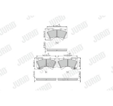 Sada brzdových destiček, kotoučová brzda JURID 572599J
