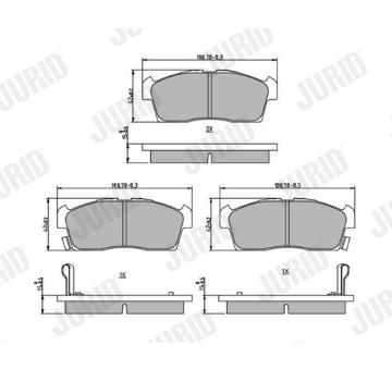 Sada brzdových destiček, kotoučová brzda JURID 572611J
