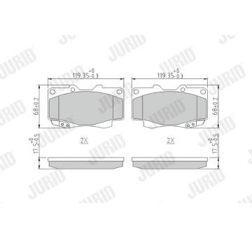 Sada brzdových destiček, kotoučová brzda JURID 572625J