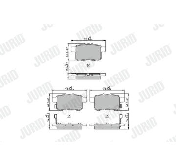 Sada brzdových destiček, kotoučová brzda JURID 572626J