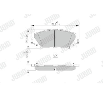 Sada brzdových destiček, kotoučová brzda JURID 572631J