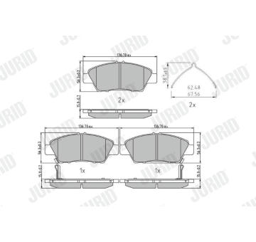 Sada brzdových destiček, kotoučová brzda JURID 572637J