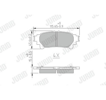 Sada brzdových destiček, kotoučová brzda JURID 572656J