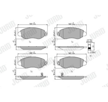 Sada brzdových destiček, kotoučová brzda JURID 573015J