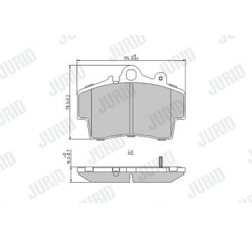 Sada brzdových destiček, kotoučová brzda JURID 573043J