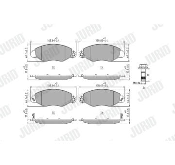 Sada brzdových destiček, kotoučová brzda JURID 573110J
