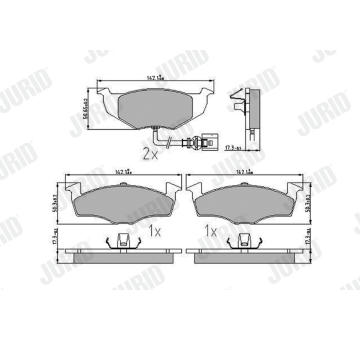 Sada brzdových destiček, kotoučová brzda JURID 573111J