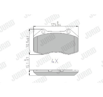Sada brzdových destiček, kotoučová brzda JURID 573253J