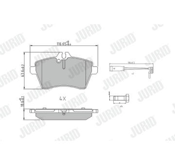 Sada brzdových destiček, kotoučová brzda JURID 573265J