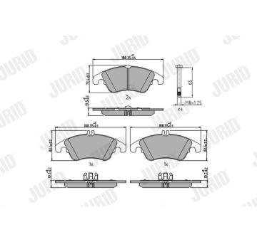 Sada brzdových destiček, kotoučová brzda JURID 573291J