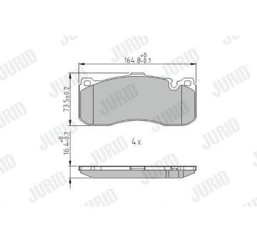 Sada brzdových destiček, kotoučová brzda JURID 573294J