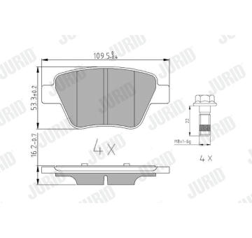 Sada brzdových destiček, kotoučová brzda JURID 573312J