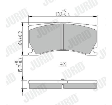 Sada brzdových destiček, kotoučová brzda JURID 573372J