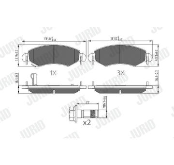 Sada brzdových destiček, kotoučová brzda JURID 573378J