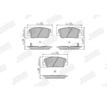 Sada brzdových destiček, kotoučová brzda JURID 573407J