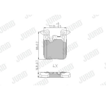 Sada brzdových destiček, kotoučová brzda JURID 573429J