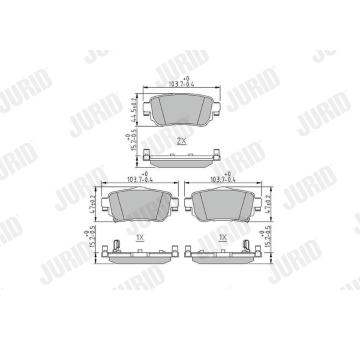 Sada brzdových destiček, kotoučová brzda JURID 573658J