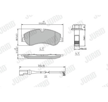 Sada brzdových destiček, kotoučová brzda JURID 573690J