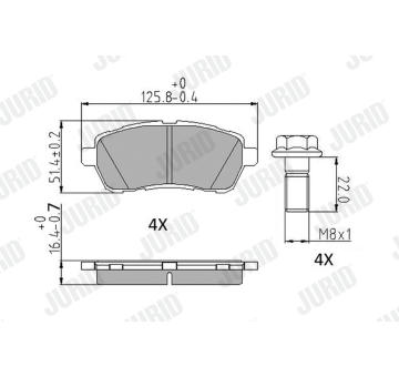 Sada brzdových destiček, kotoučová brzda JURID 573747J