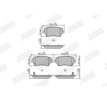 Sada brzdových destiček, kotoučová brzda JURID 573770J